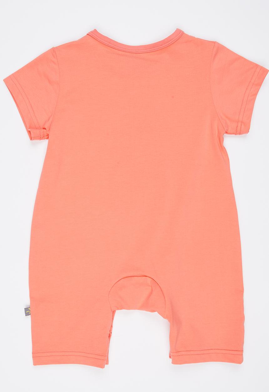 Peninsula Baby - Printed Bear Romper Coral