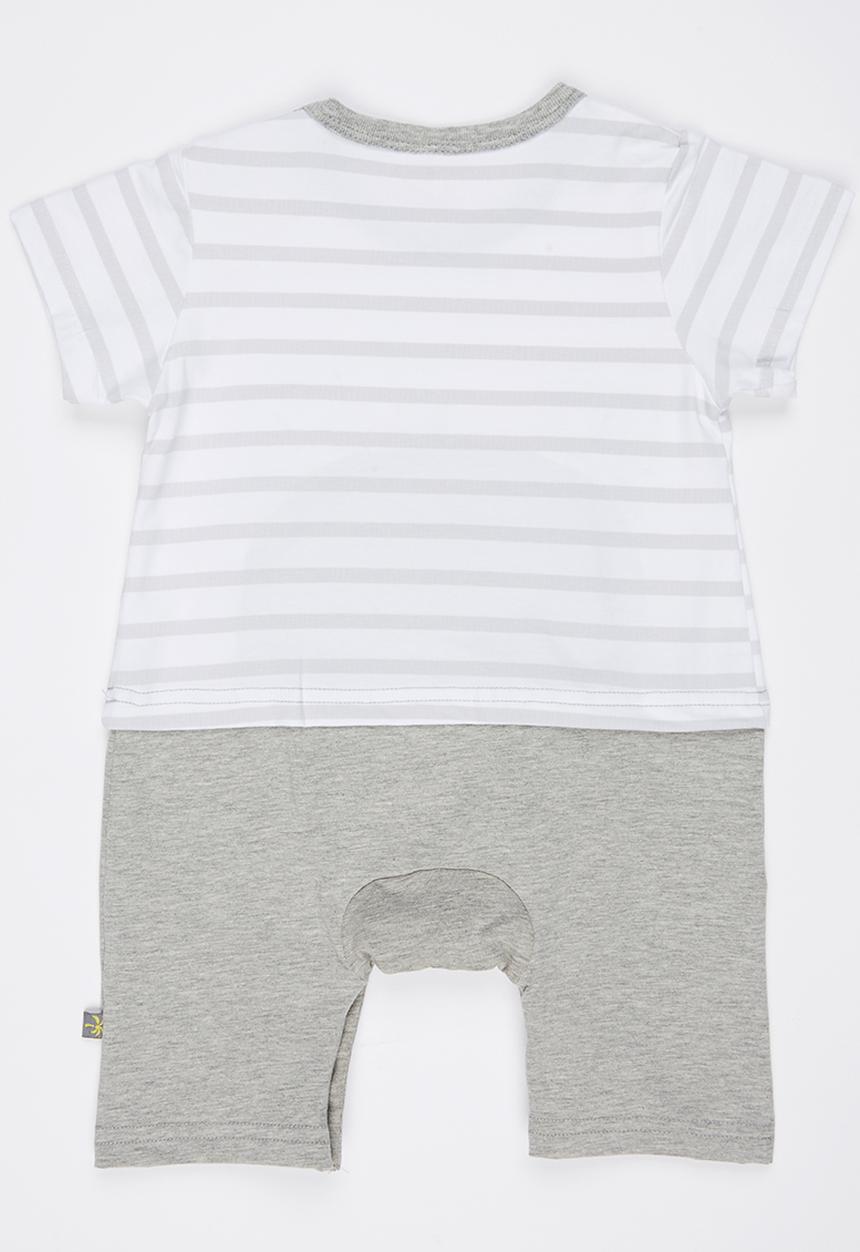 Peninsula Baby - Bear Romper Grey Melange