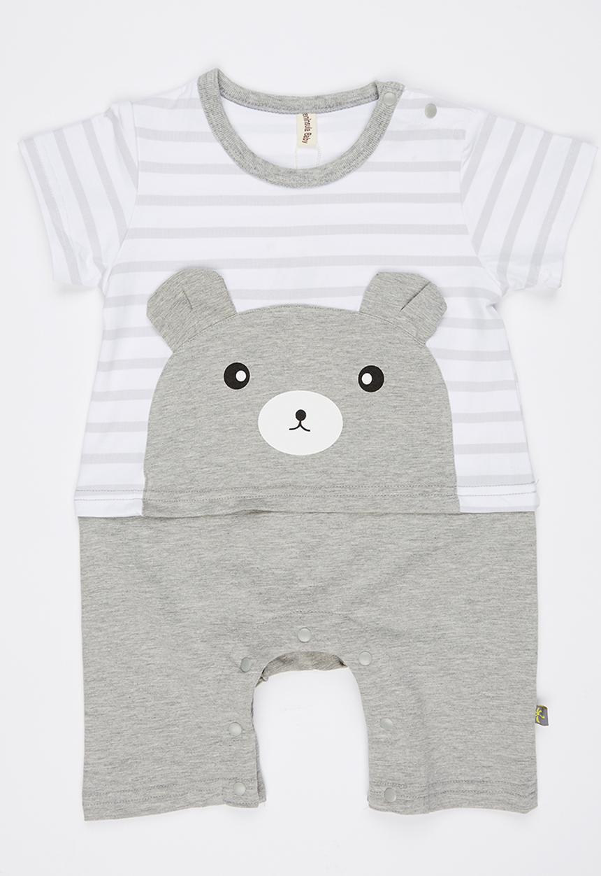 Peninsula Baby - Bear Romper Grey Melange