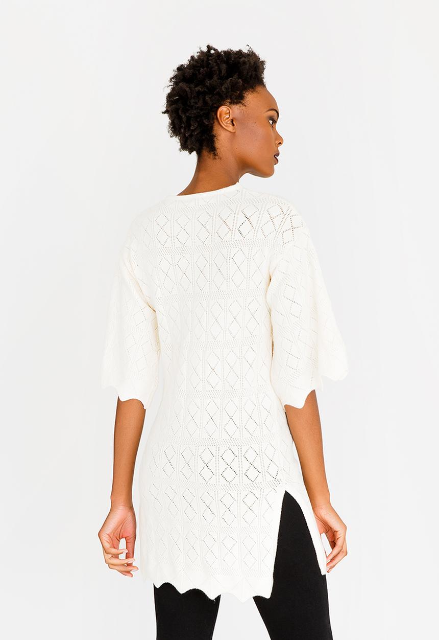CRAVE - Bell Sleeve Knit Tunic Cream
