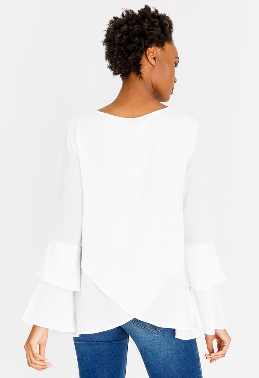 G Couture - Lace-up Detail Top White