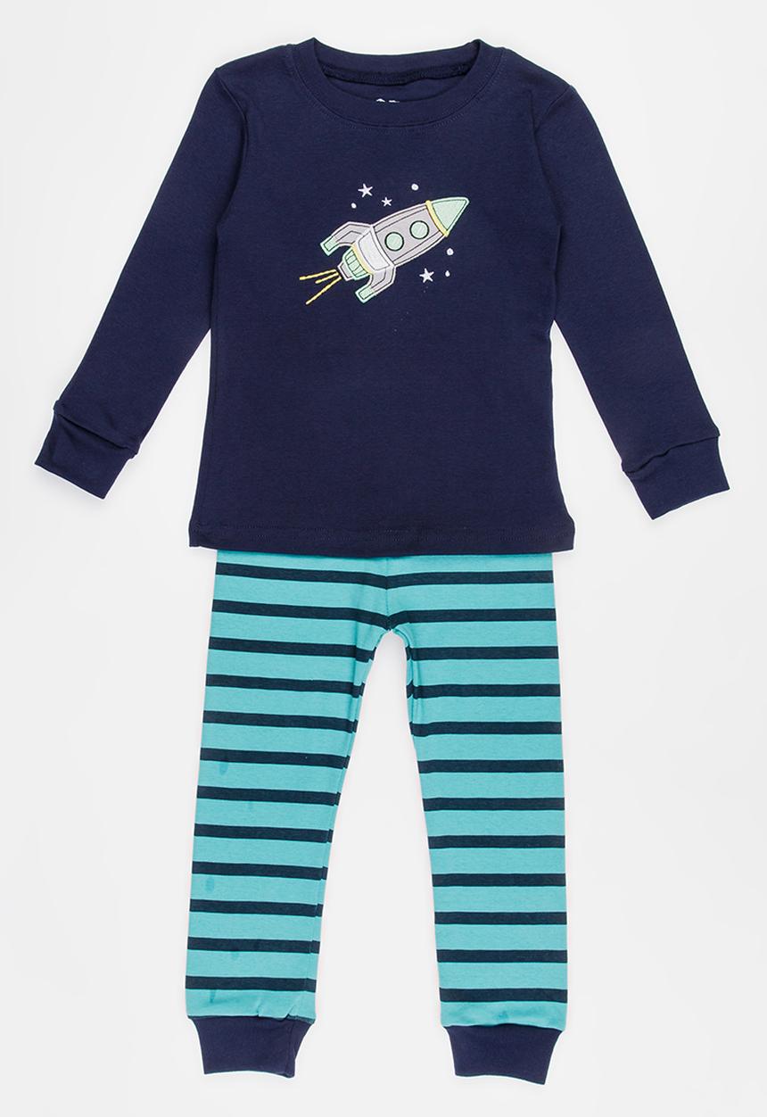 Pop Candy - Space Ship Printed PJ Set Navy