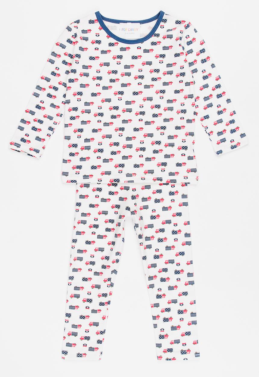Pop Candy - Printed Truck PJ Set - Multi-colour