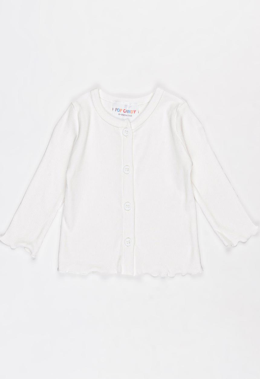 Pop Candy - Plain Cardigan White