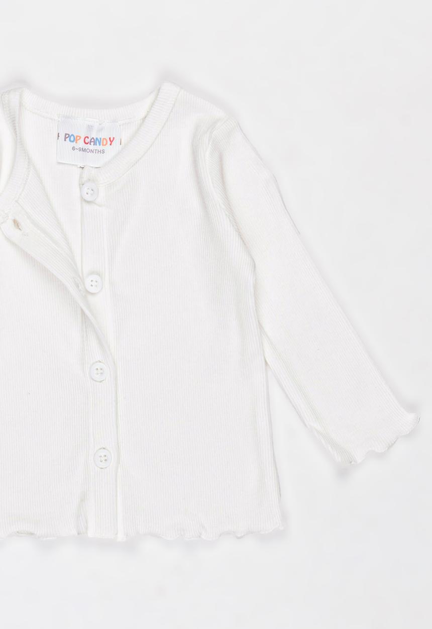 Pop Candy - Plain Cardigan White