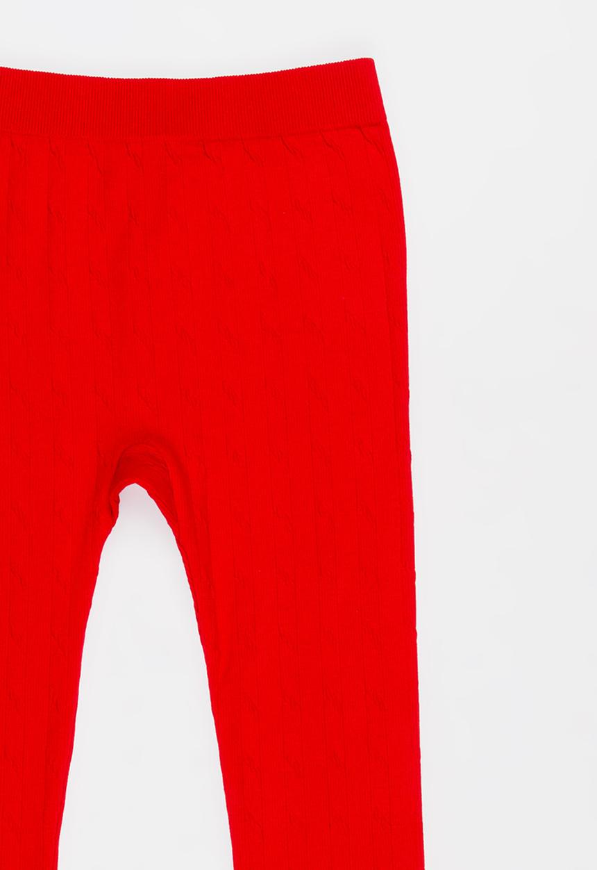 Pop Candy - Cable Knit Legging Red