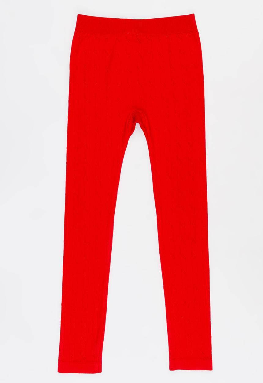 Pop Candy - Cable Knit Legging Red