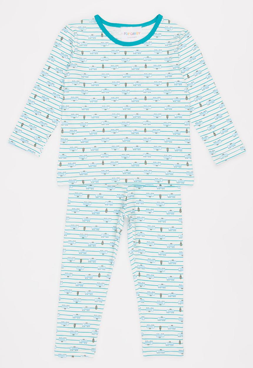 Pop Candy - Printed PJ Set Pale Blue