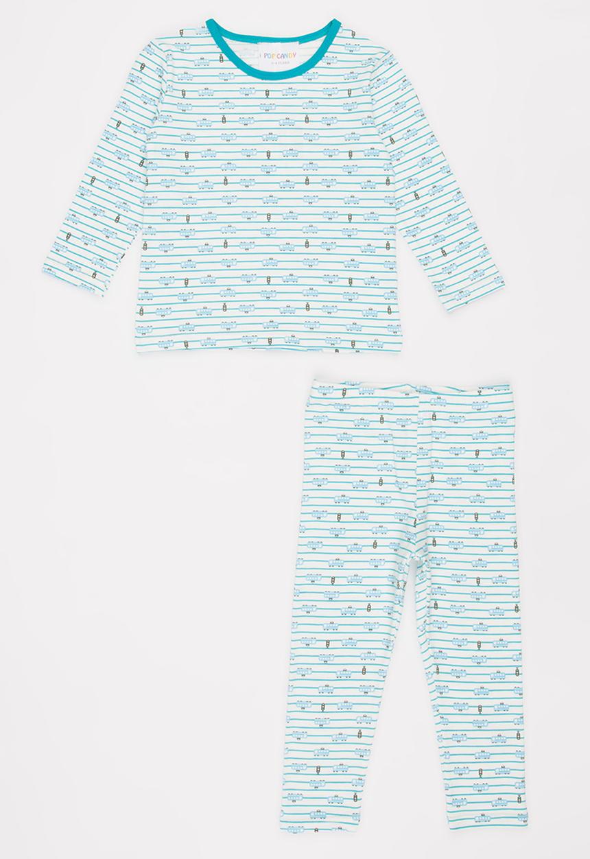 Pop Candy - Printed PJ Set Pale Blue