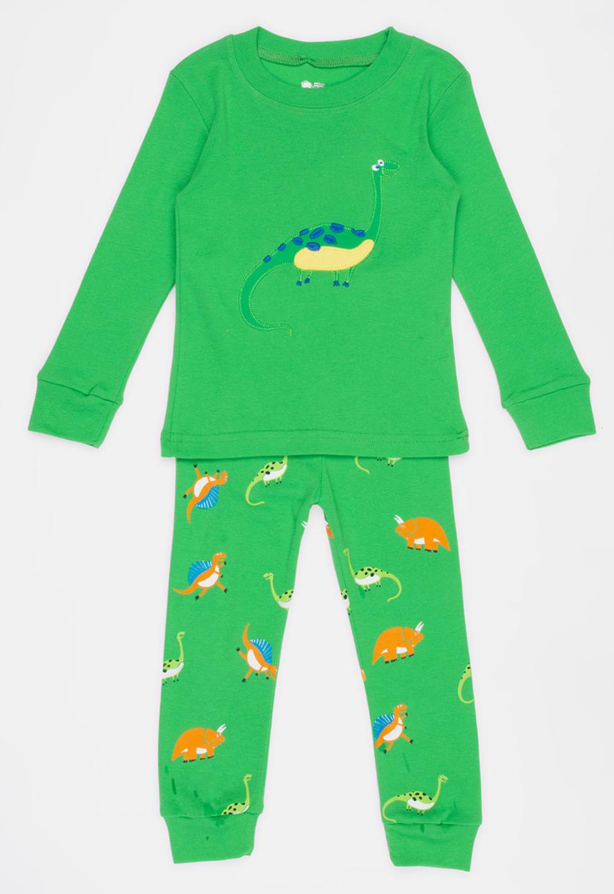 Pop Candy - Dino Printed PJ Set - Dark Green