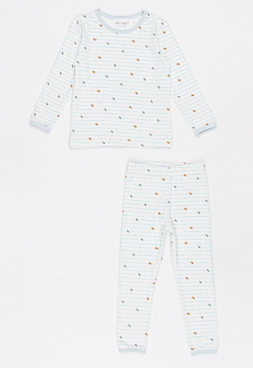 Pop Candy - Printed PJ Set - Pale Purple