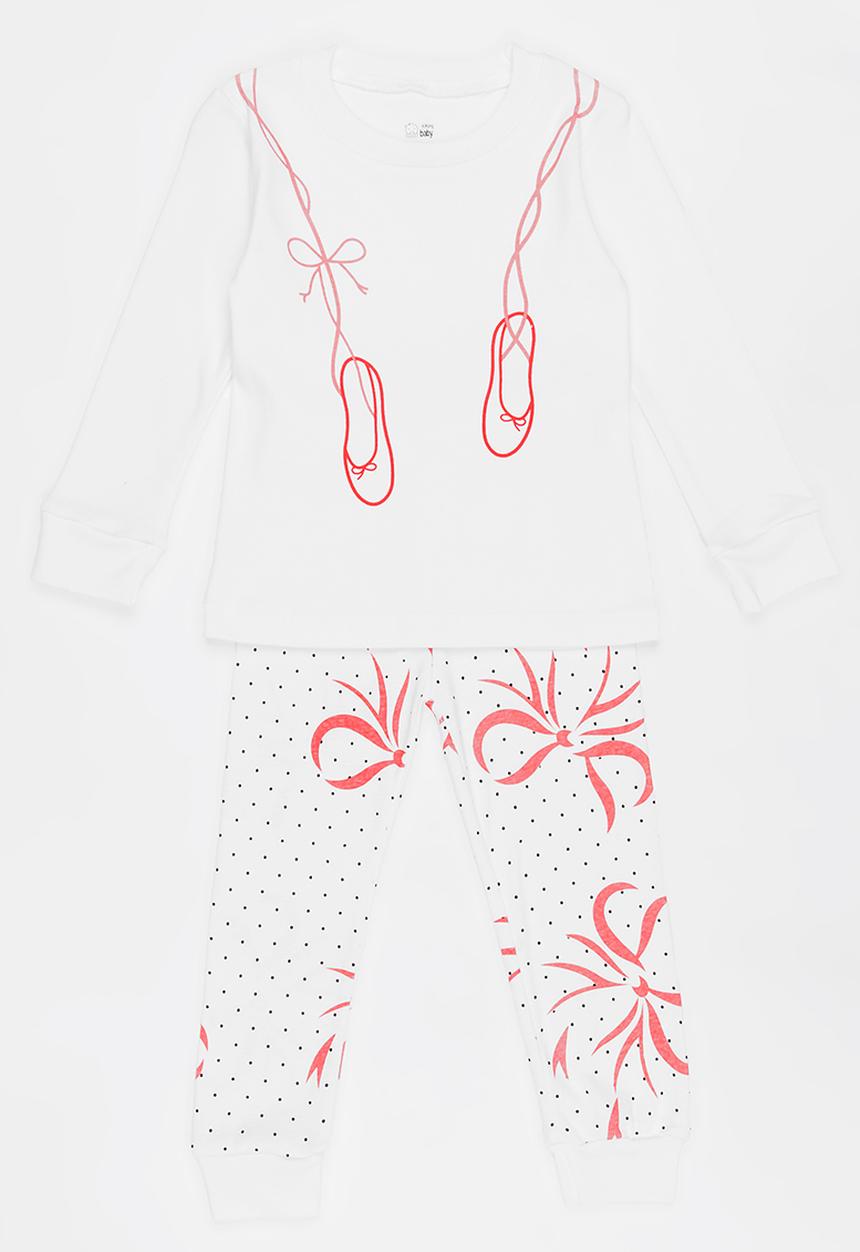 Pop Candy - Ballerina Printed PJ Set White