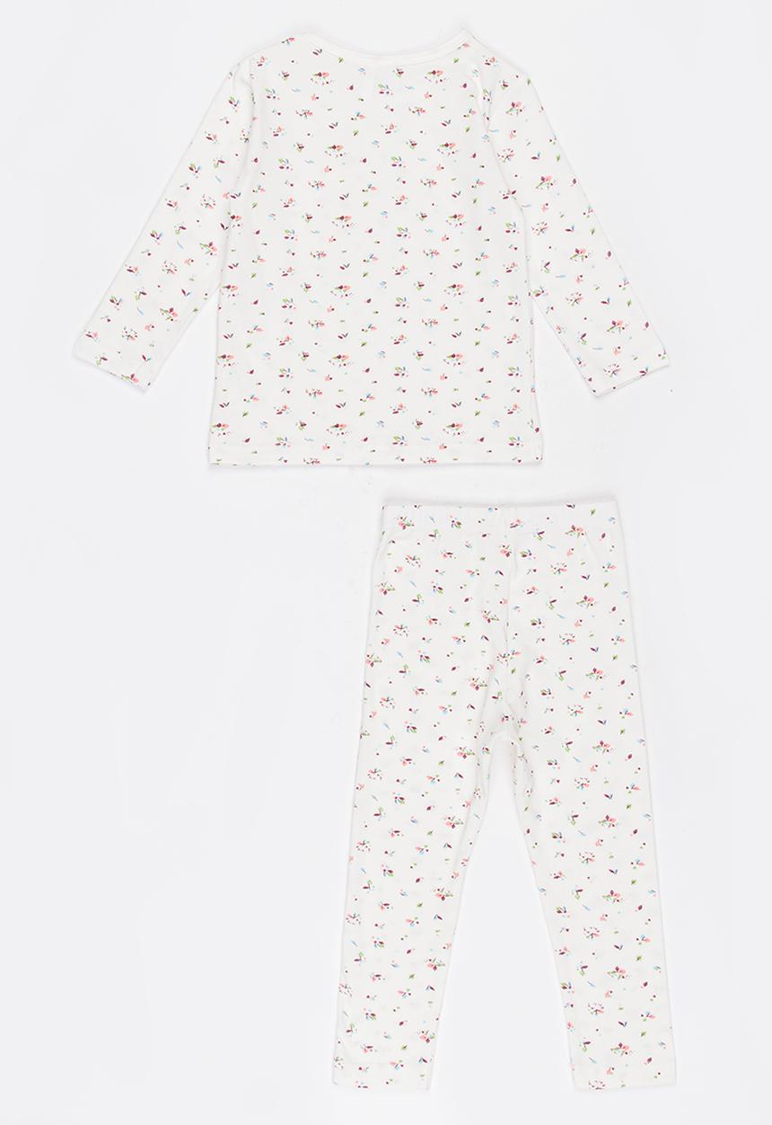 Pop Candy - Printed PJ Set - White/Multi-colour