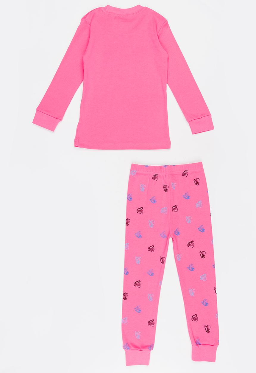 Pop Candy - Butterfly Printed PJ Set Dark Pink