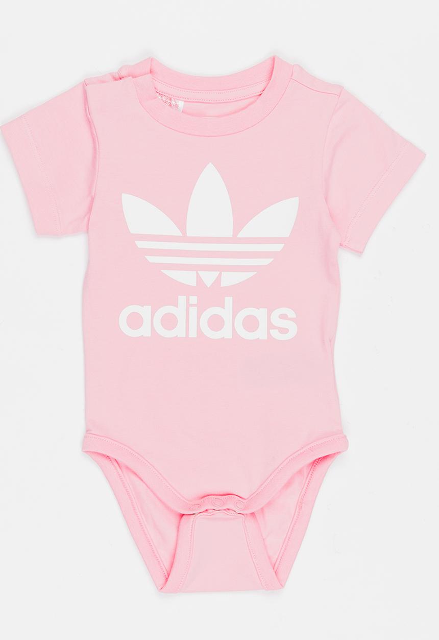 adidas Originals - Baby Trefoil onesie - pink & white
