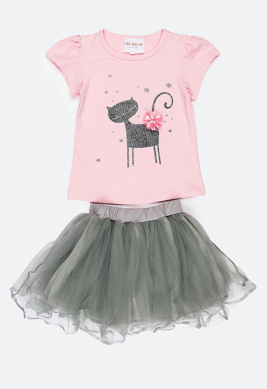 Pop Candy - Short Sleeve   Dress Pale Pink
