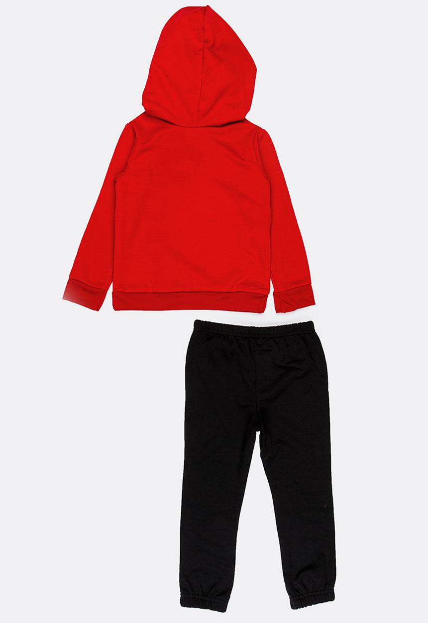 Pop Candy - Printed Hoodie And Jogger Set Red