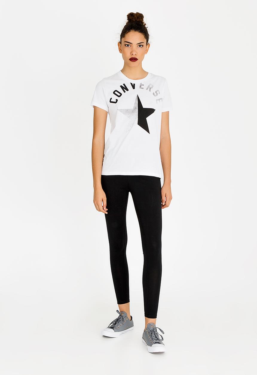 Converse - Split Star Crew Neck Tee White
