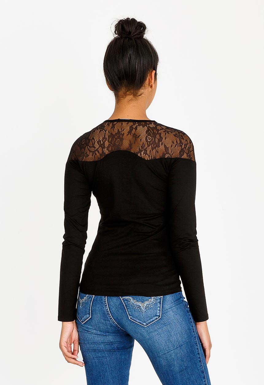SISSY BOY - Mila Lace Detail Top Black