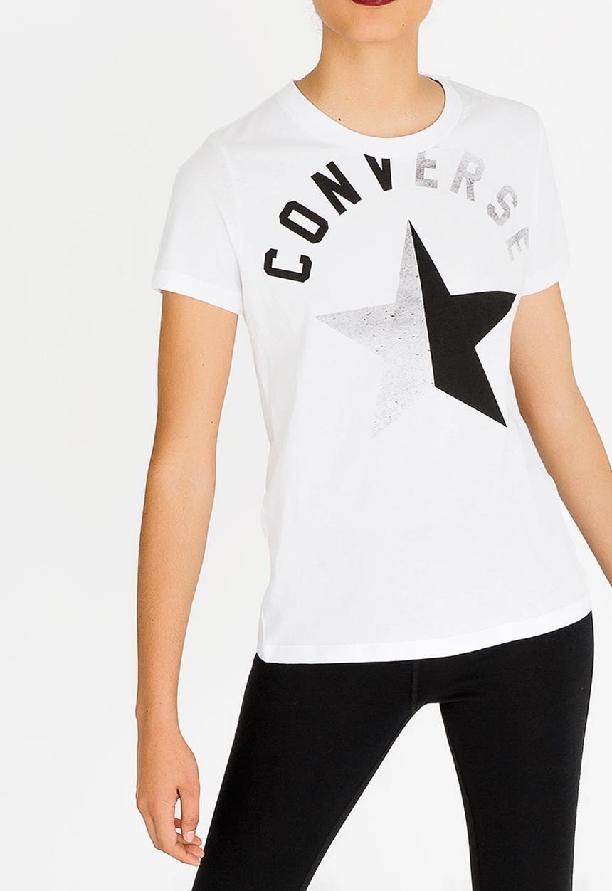 Converse - Split Star Crew Neck Tee White