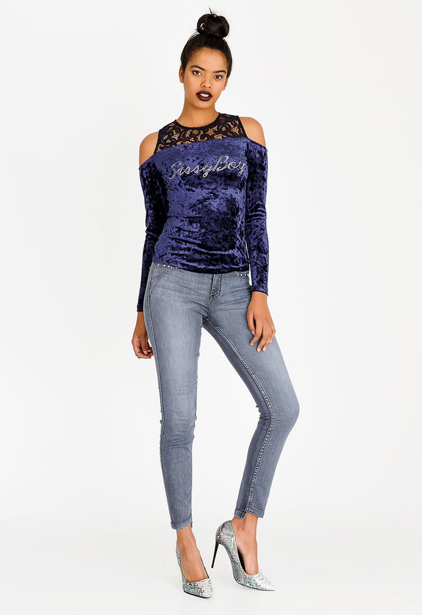 SISSY BOY - Cold Shoulder One Up Top Navy