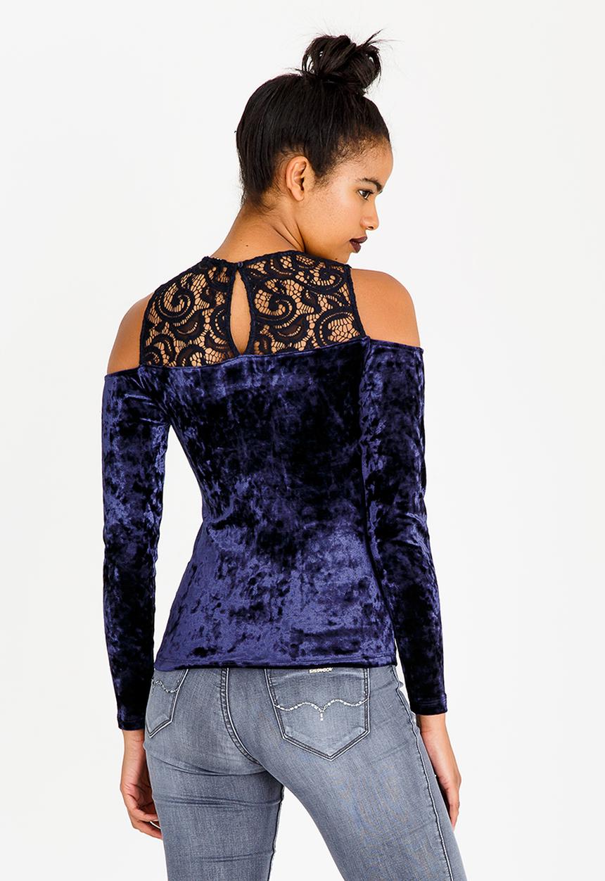 SISSY BOY - Cold Shoulder One Up Top Navy
