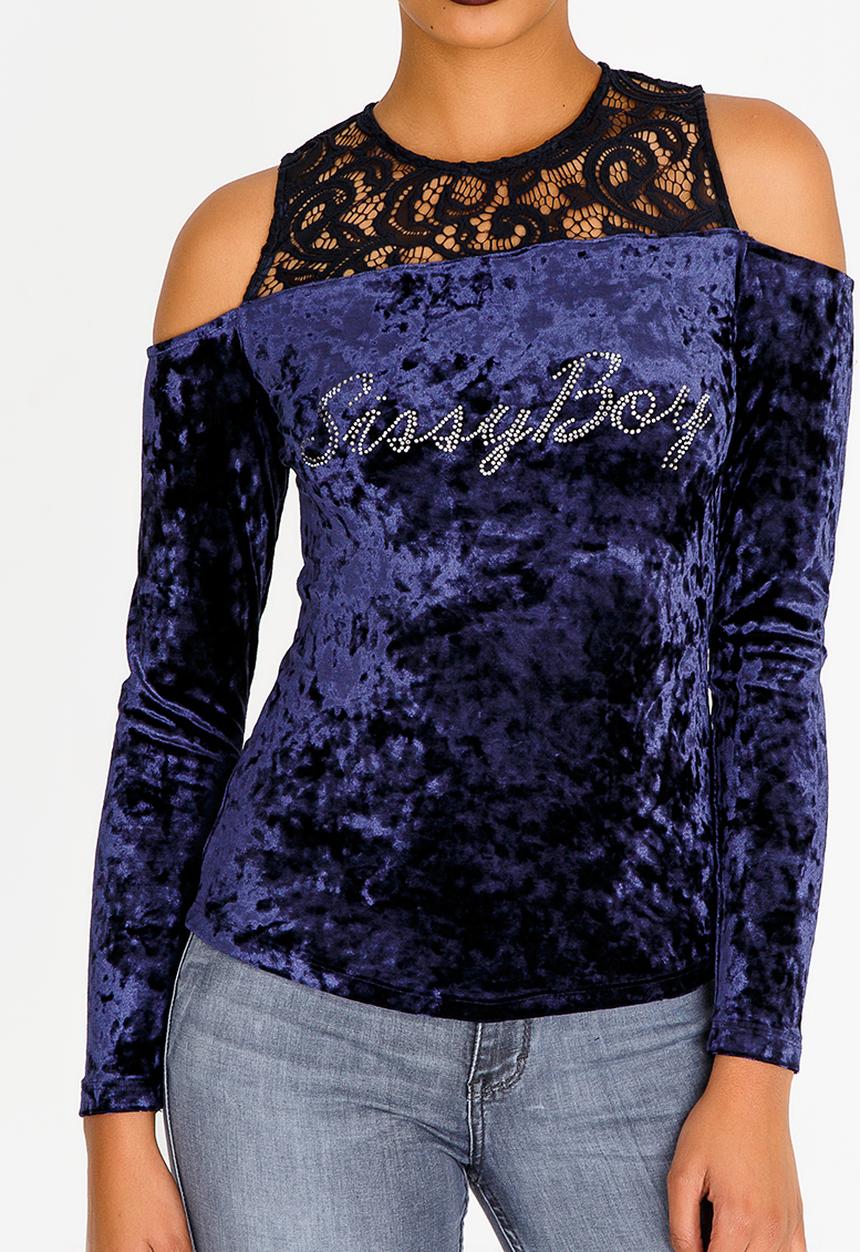 SISSY BOY - Cold Shoulder One Up Top Navy