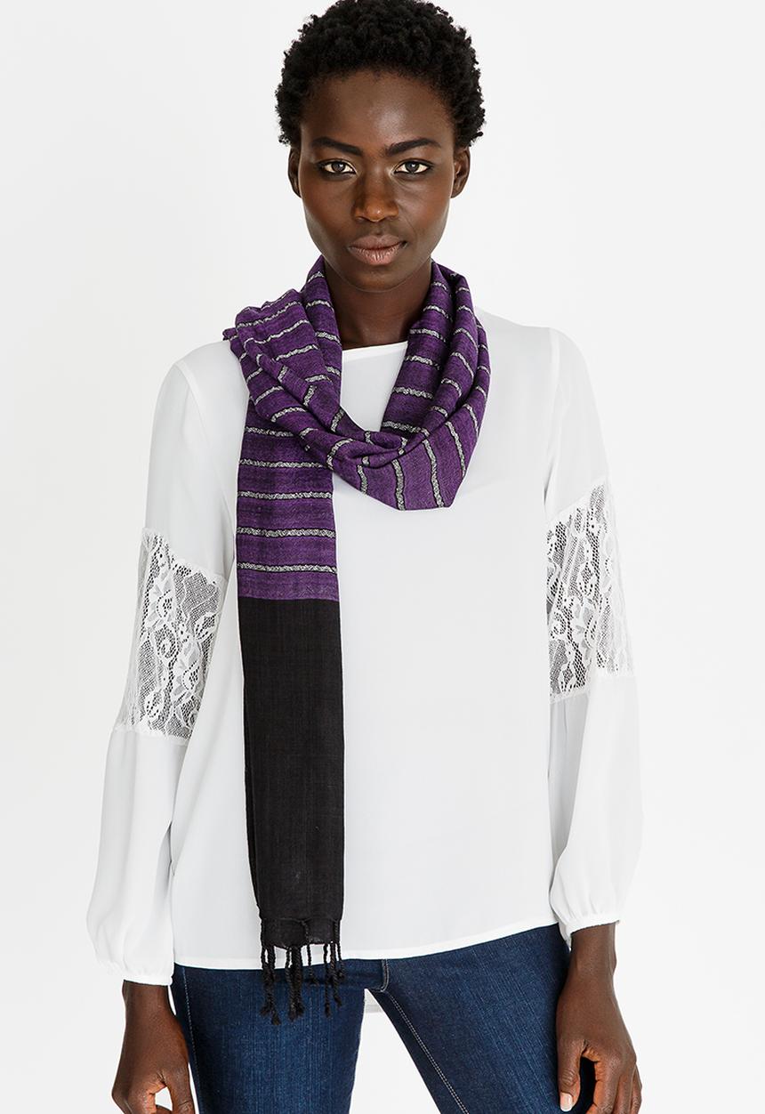 edit - Lace Inset Lantern Sleeve Top Off White