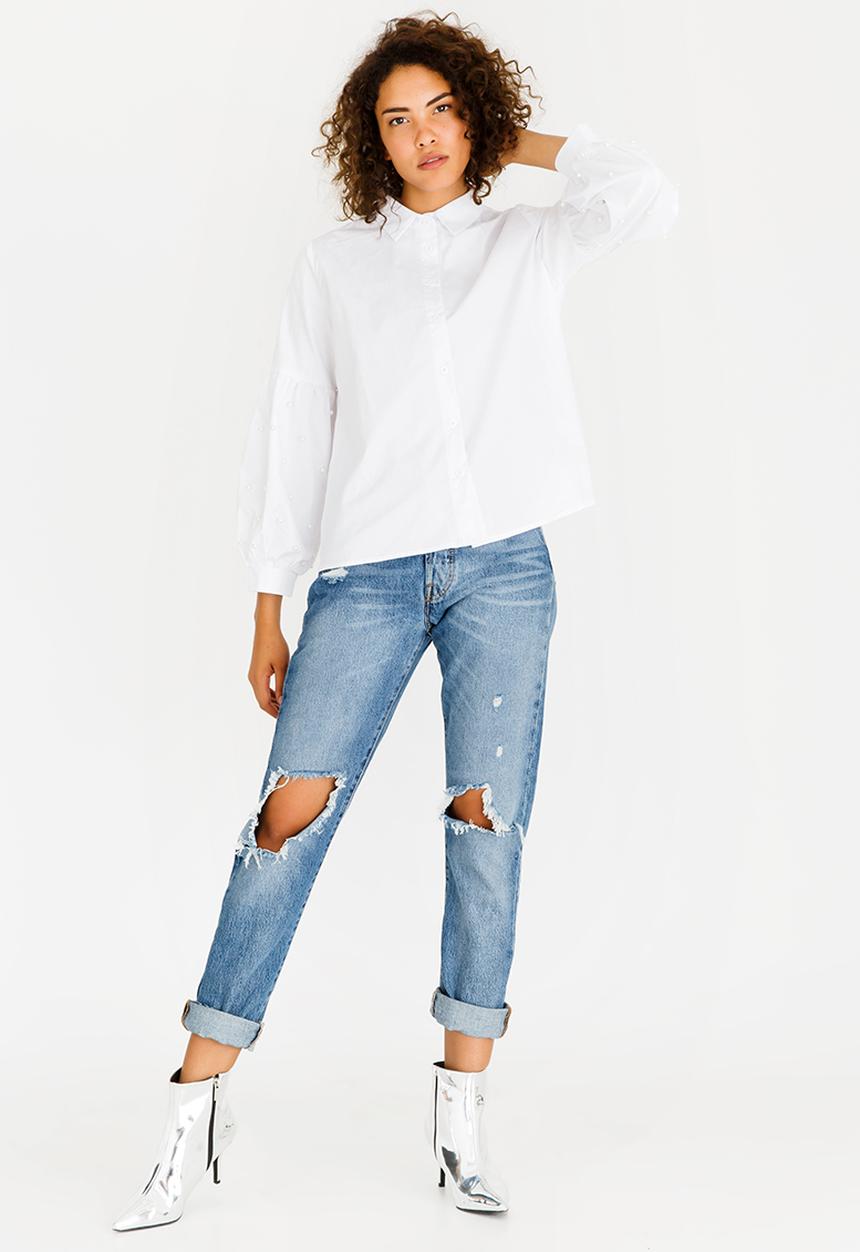 STYLE REPUBLIC - Pearl Detail Shirt White