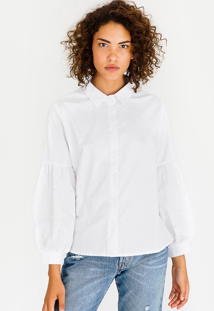 STYLE REPUBLIC - Pearl Detail Shirt White