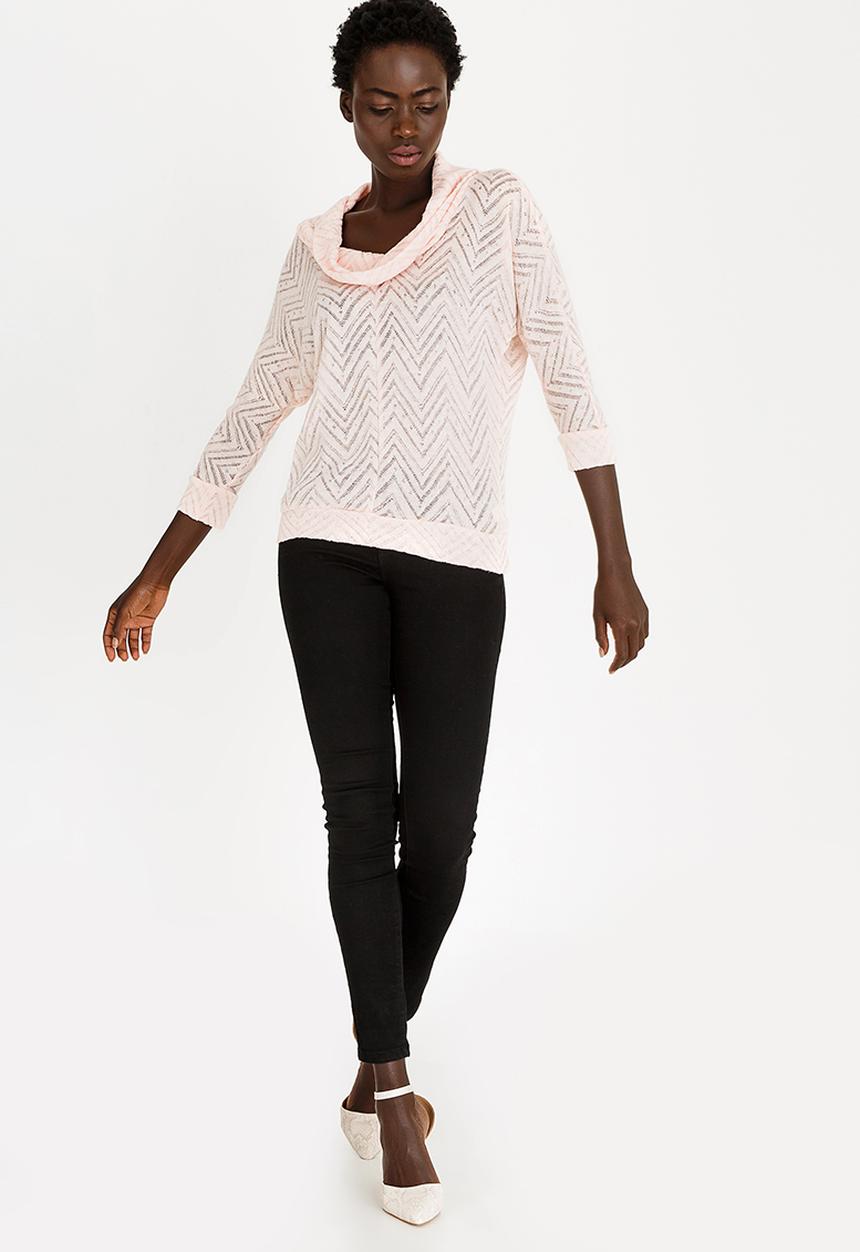 edit - Light Weight Cowl Neck Jersey Coral
