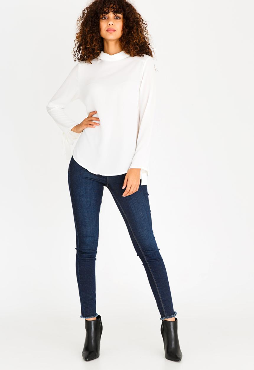edit - Turtle Neck Blouse With Ties Cream