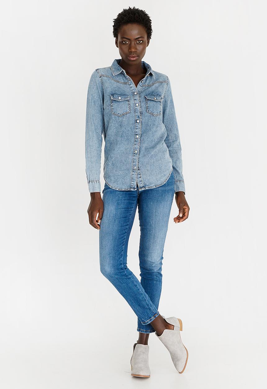edit - Light Weight Denim Shirt Blue