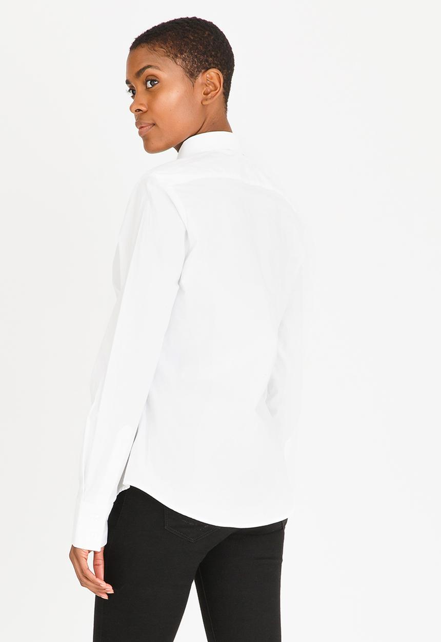 POLO - Amber Concealed Front Shirt White