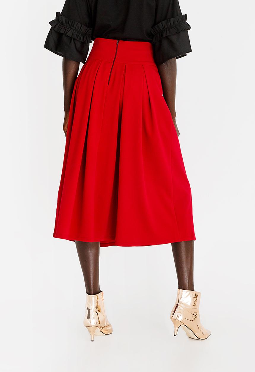 STYLE REPUBLIC - Volume Fit and Flare Skirt Burgundy