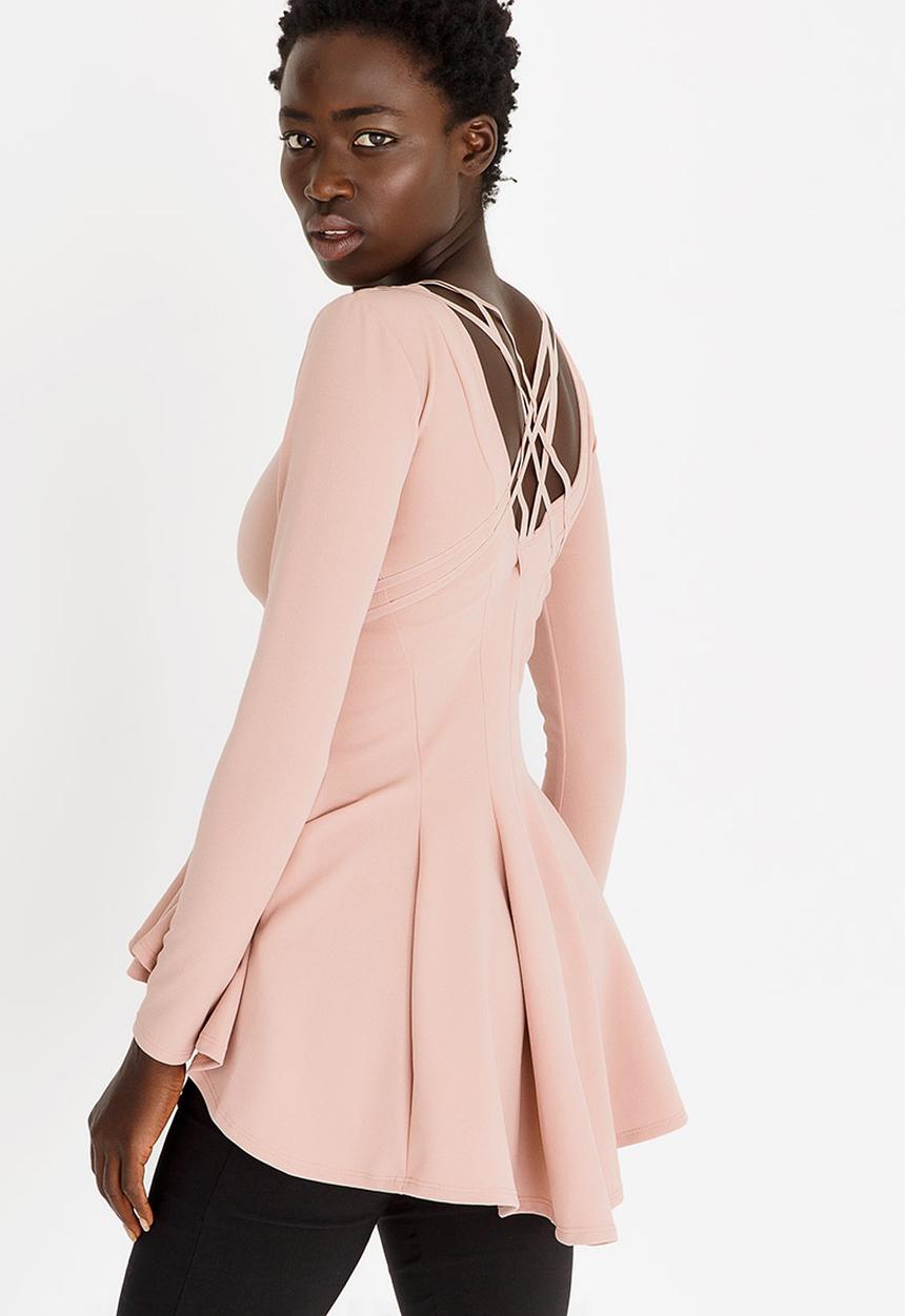 ERRE - Elastic Back Hi-Low Top Pale Pink