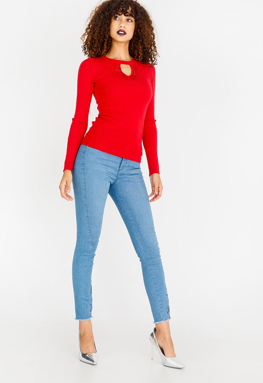 SISSY BOY - Knitwear with Keyhole Detail Red