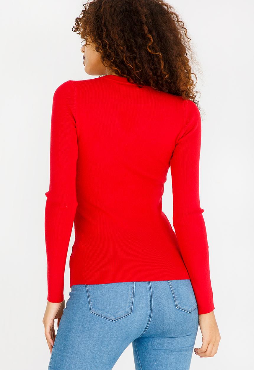 SISSY BOY - Knitwear with Keyhole Detail Red