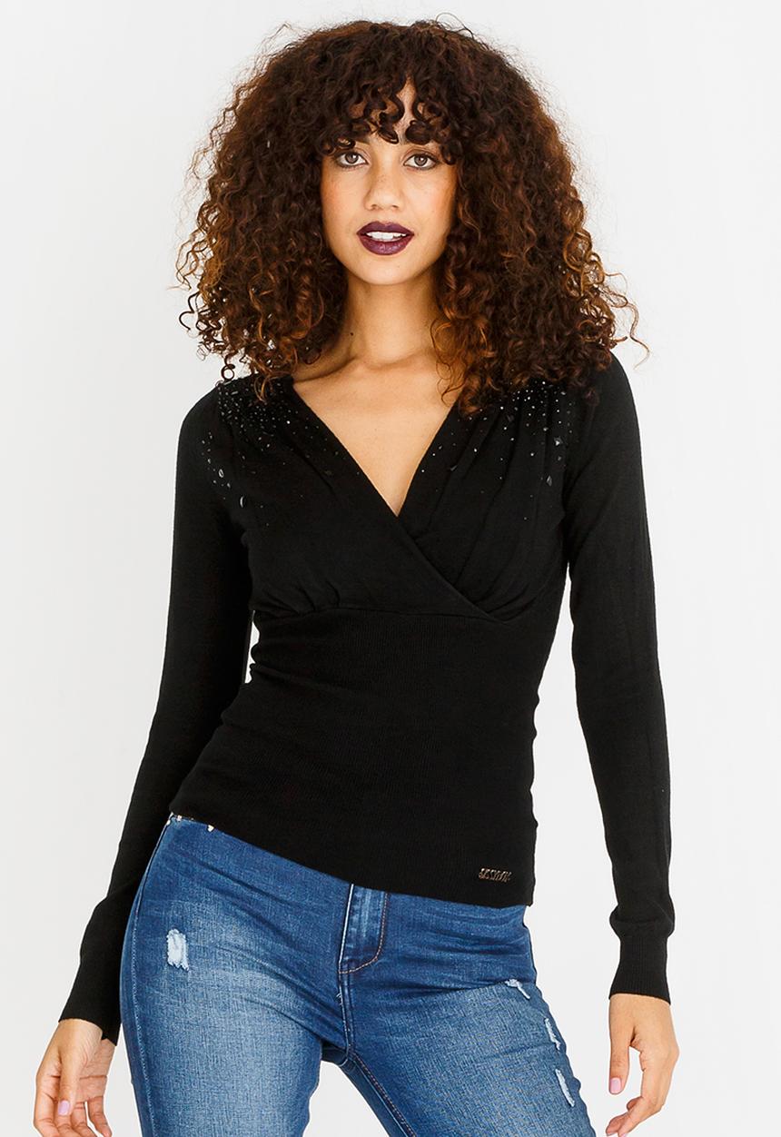 SISSY BOY - Alice Embellishment Top Black