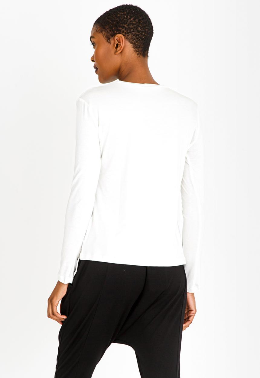 Slick - Nadia Mesh Inset Top Off White