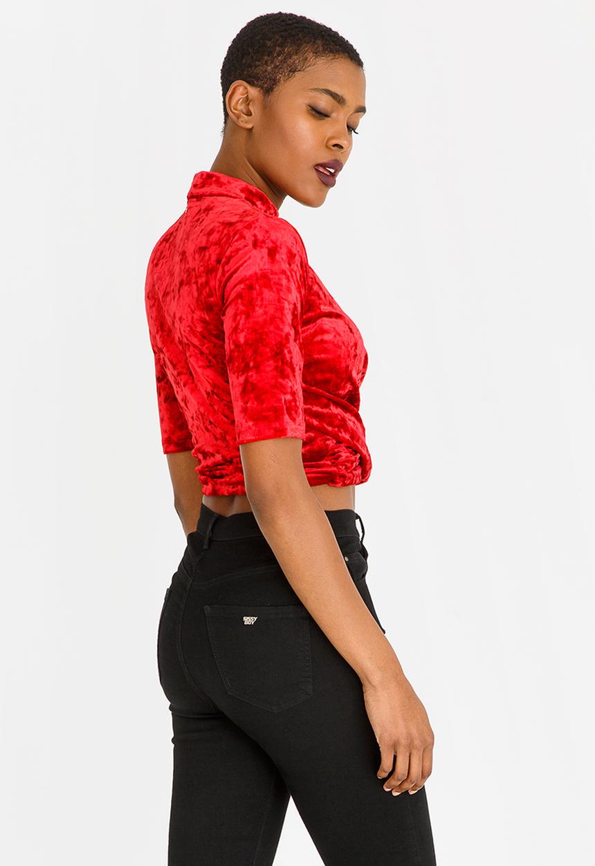 SISSY BOY - Milky Knot Detail Top Red