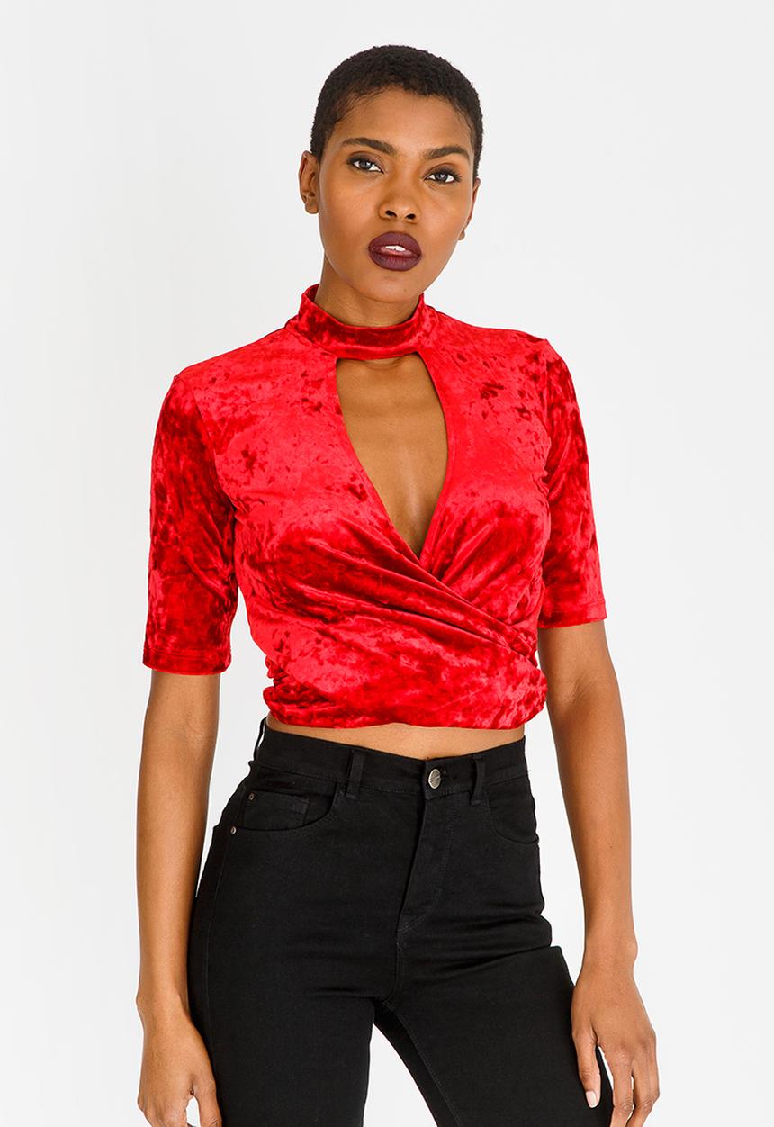 SISSY BOY - Milky Knot Detail Top Red