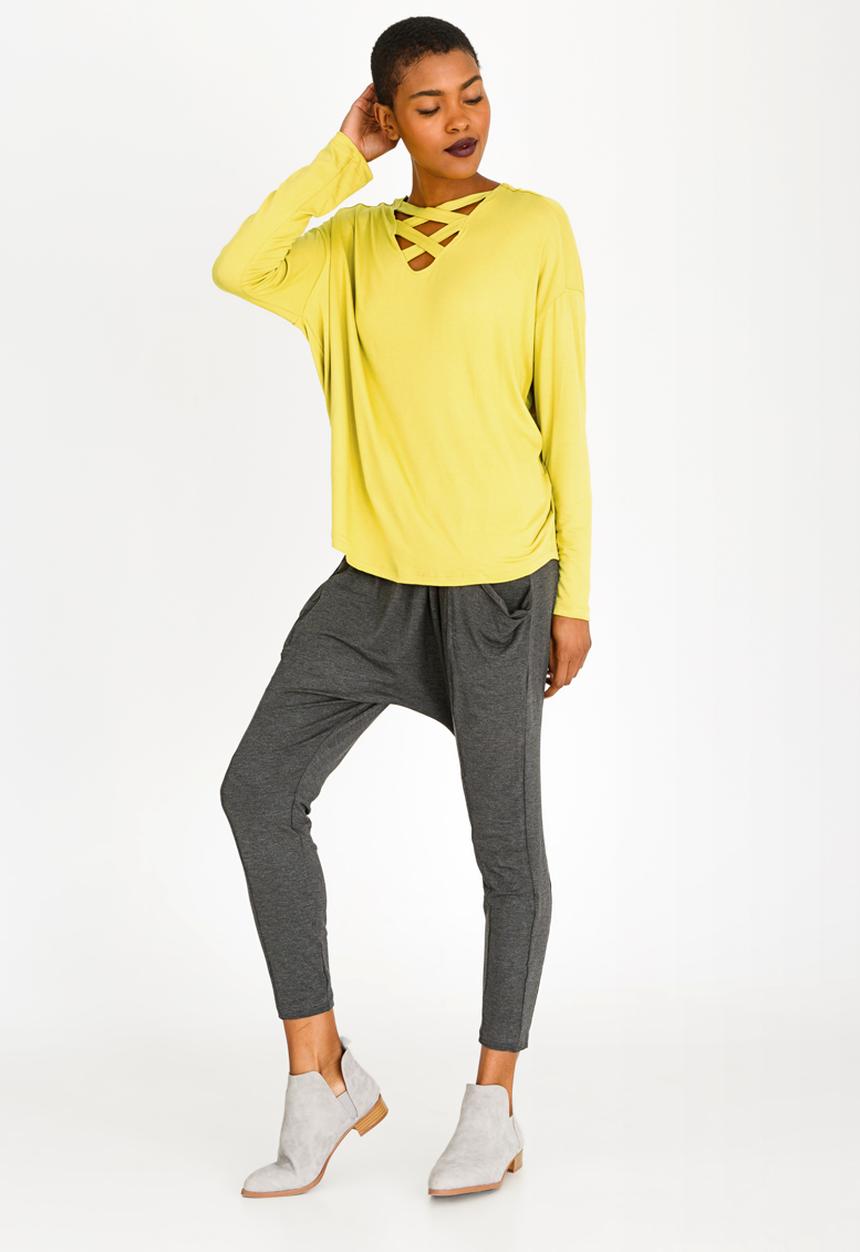 Slick - Serena Criss Cross Top Chartreuse