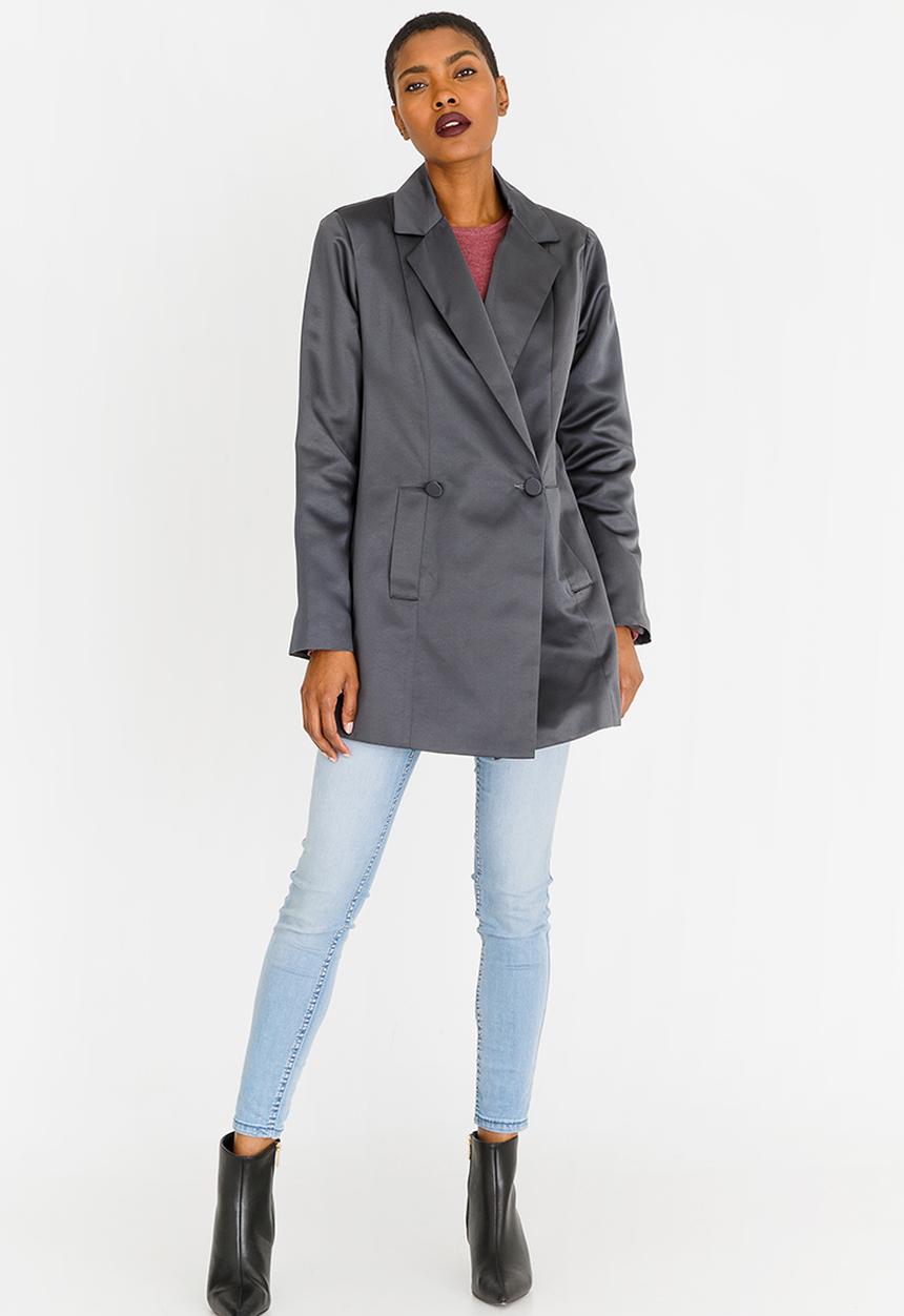 edit - Long Length Coat Charcoal