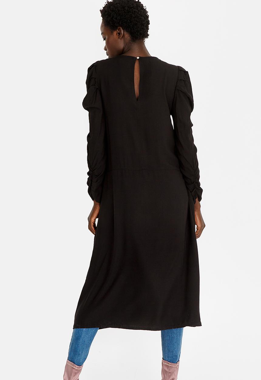 STYLE REPUBLIC - Ruched Sleeve Tunic Dress Black