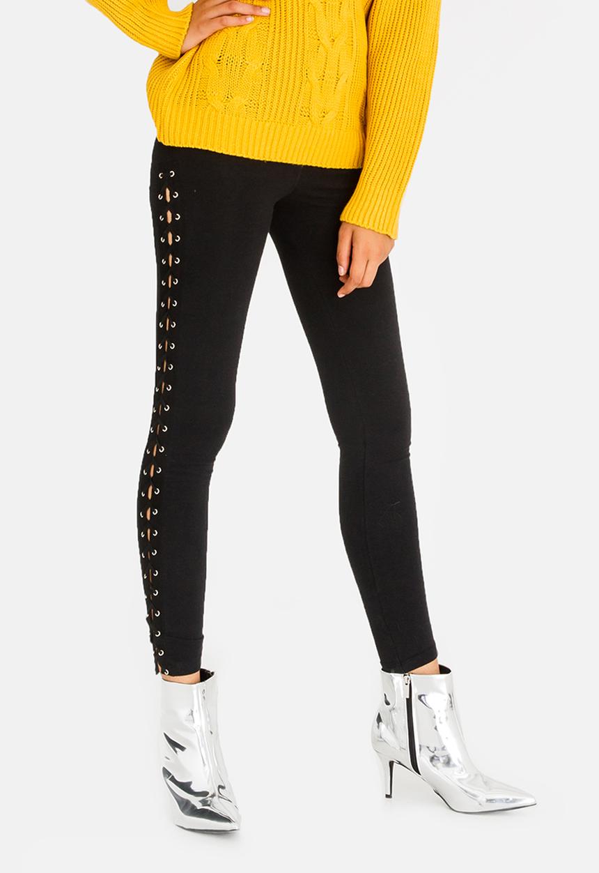 STYLE REPUBLIC - Lace-Up Legging Black