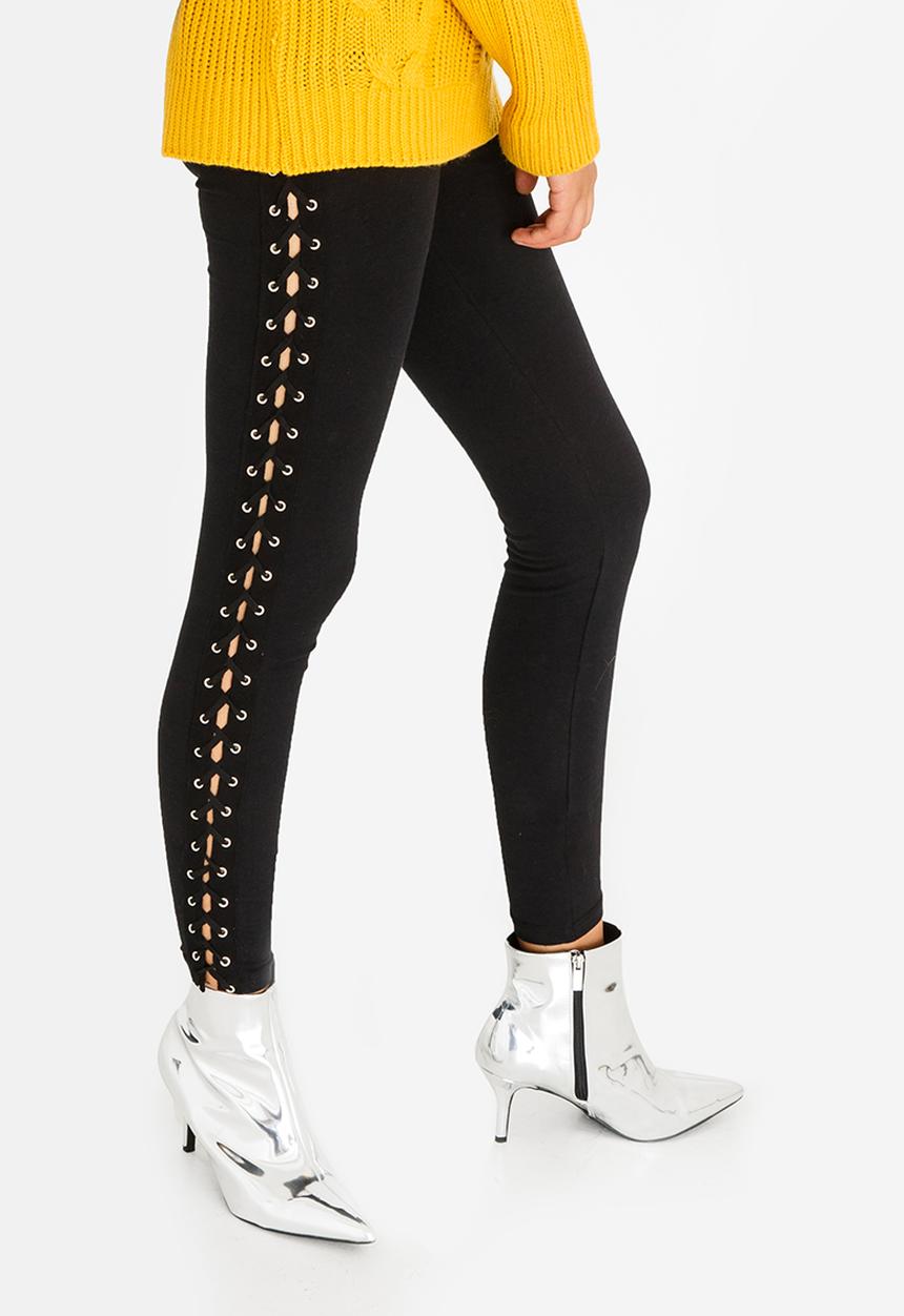 STYLE REPUBLIC - Lace-Up Legging Black