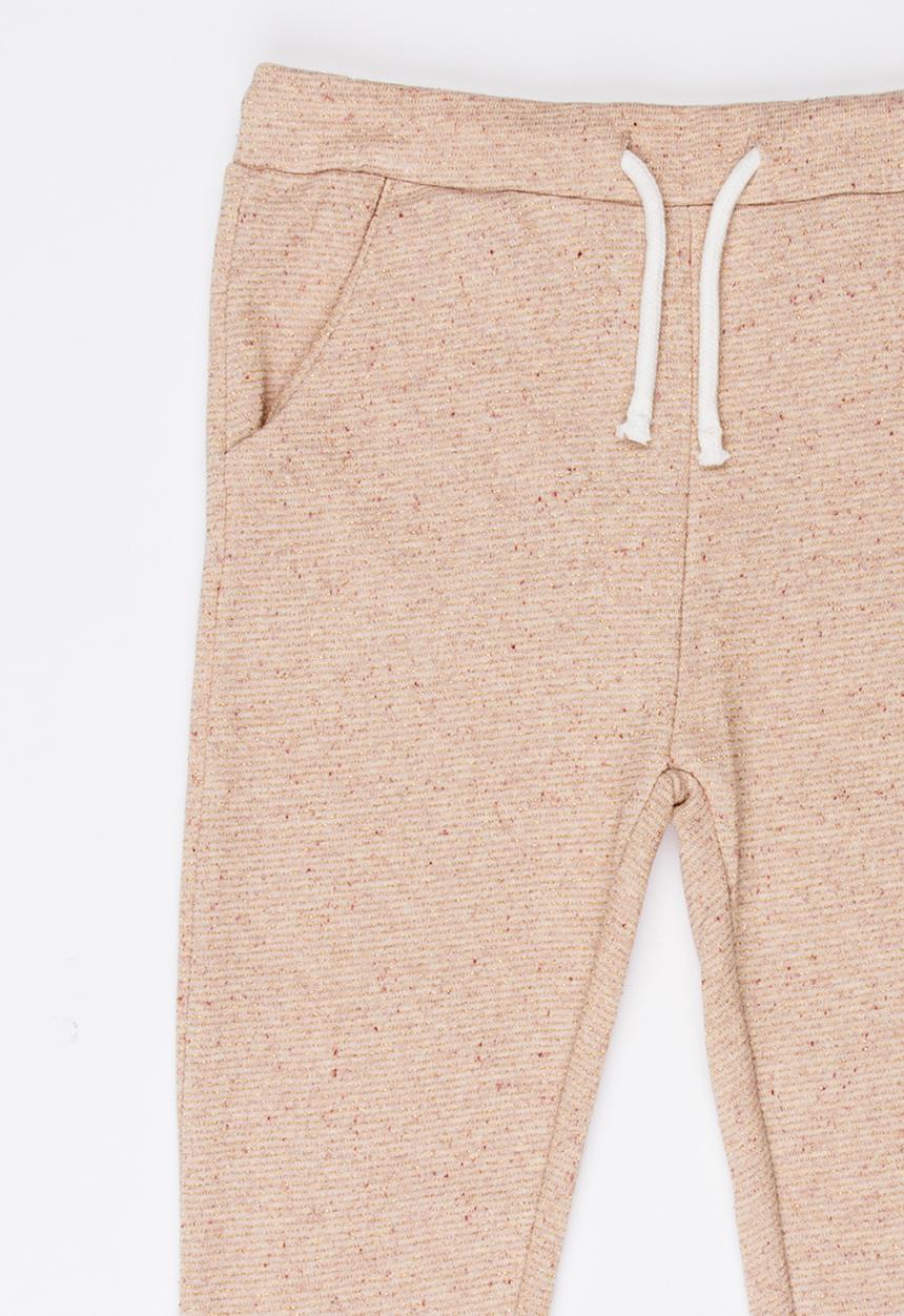 MINOTI - Lurex Fleece Jogger Mid Pink