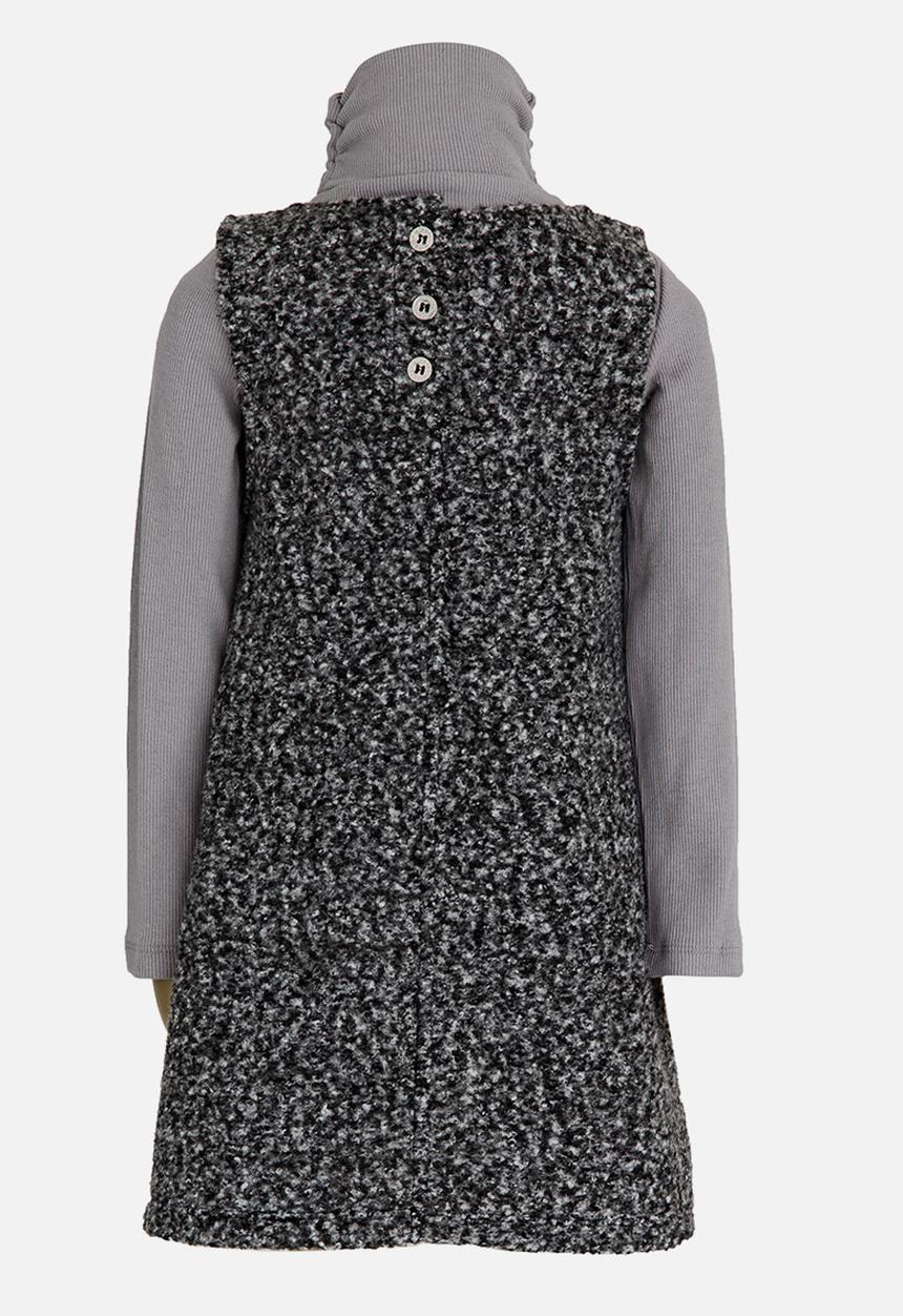 MINOTI - 2 Piece Wool Dress & Polo Neck Top Set Dark Grey