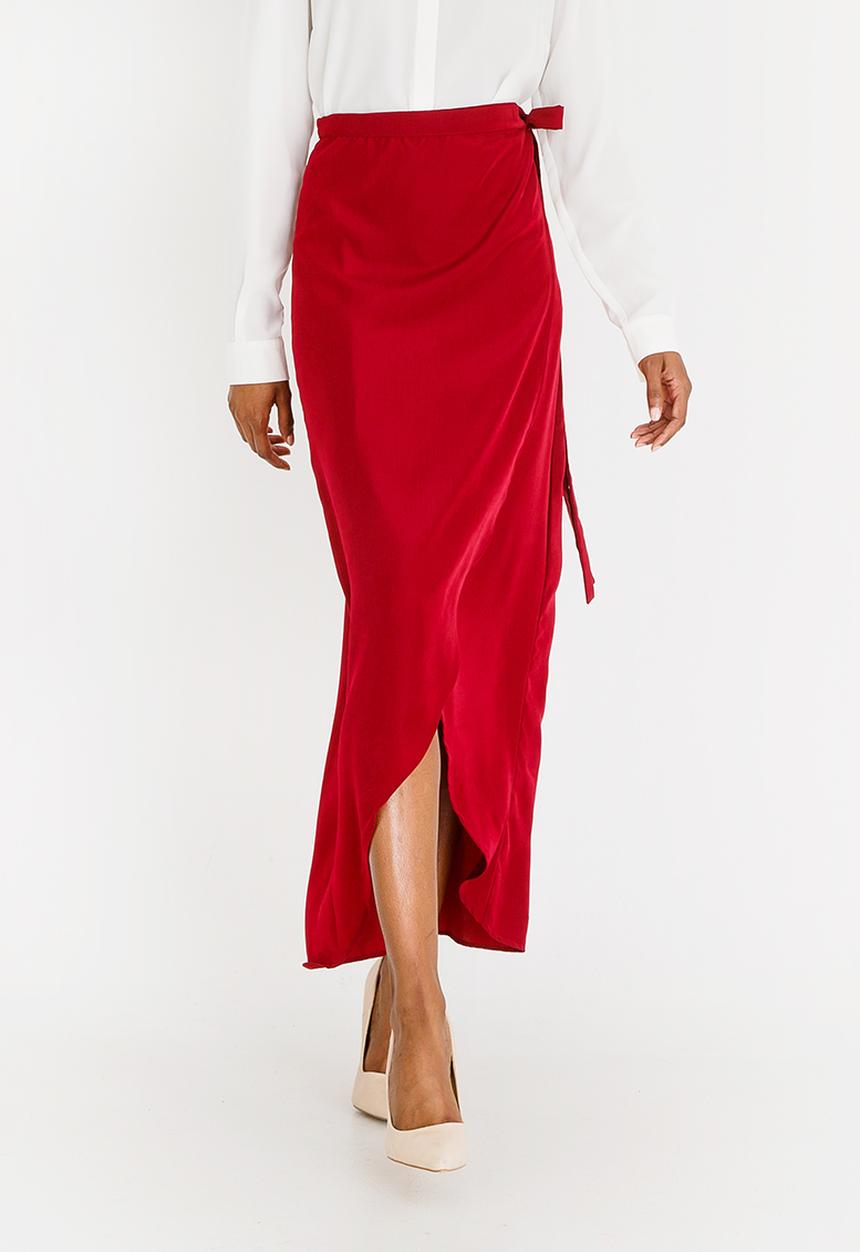 edit - Wrap Over Skirt Burgundy